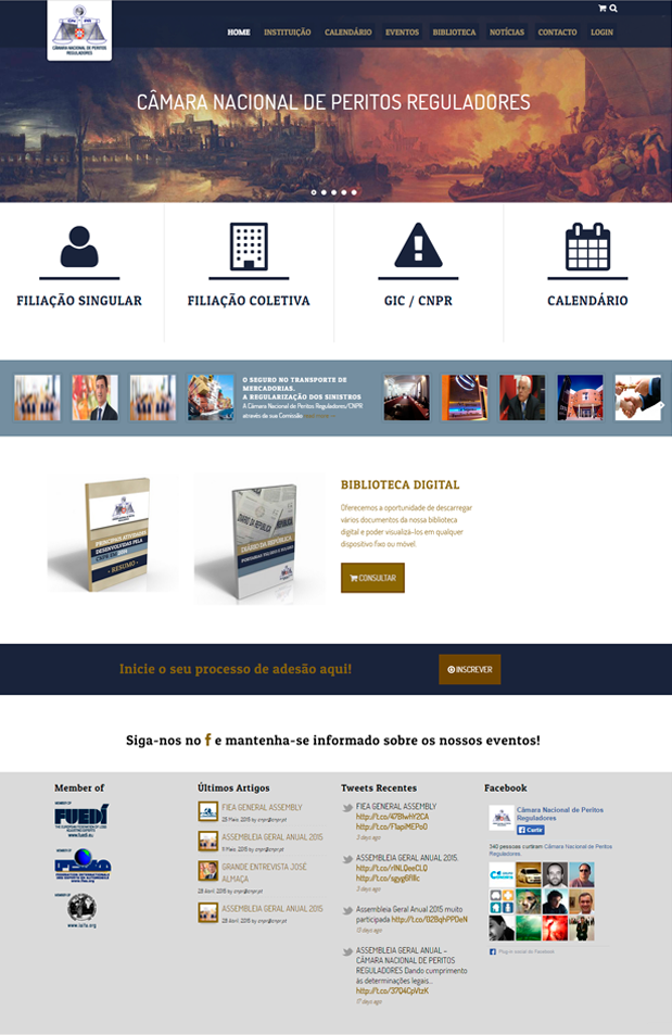 Website Câmara Nacional de Peritos Reguladores