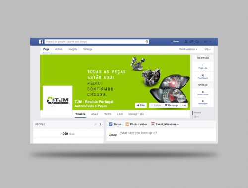 Página facebook TJM Recicla Portugal - peças automóvel