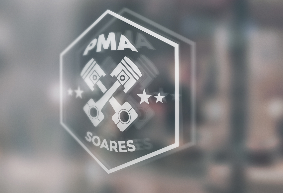 PMA Soares logo no vidro